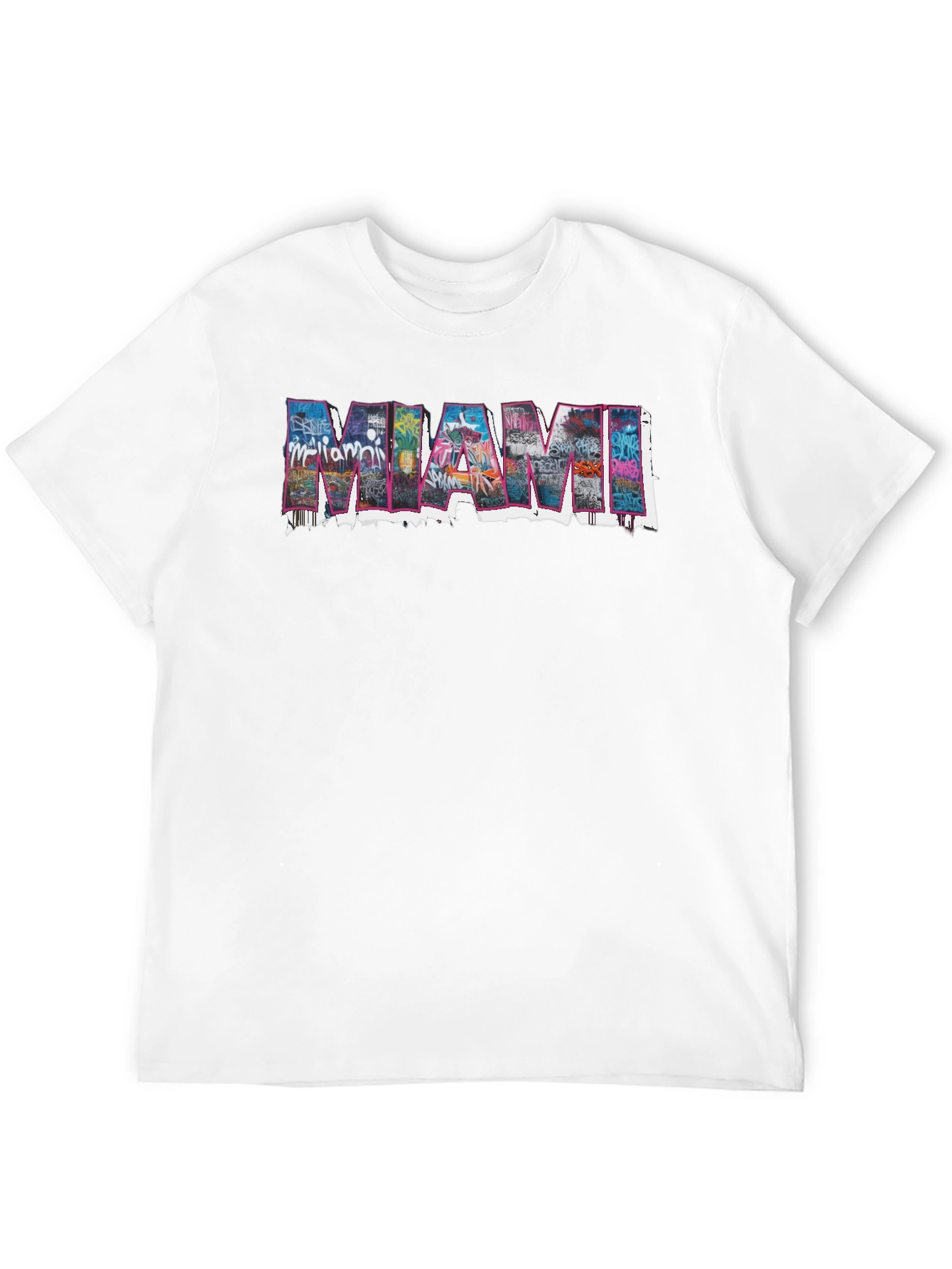 Miami Graphic Print Black T-Shirt
