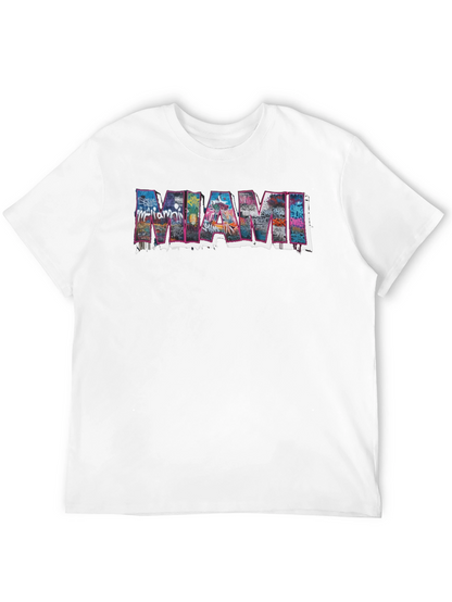 Miami Graphic Print Black T-Shirt