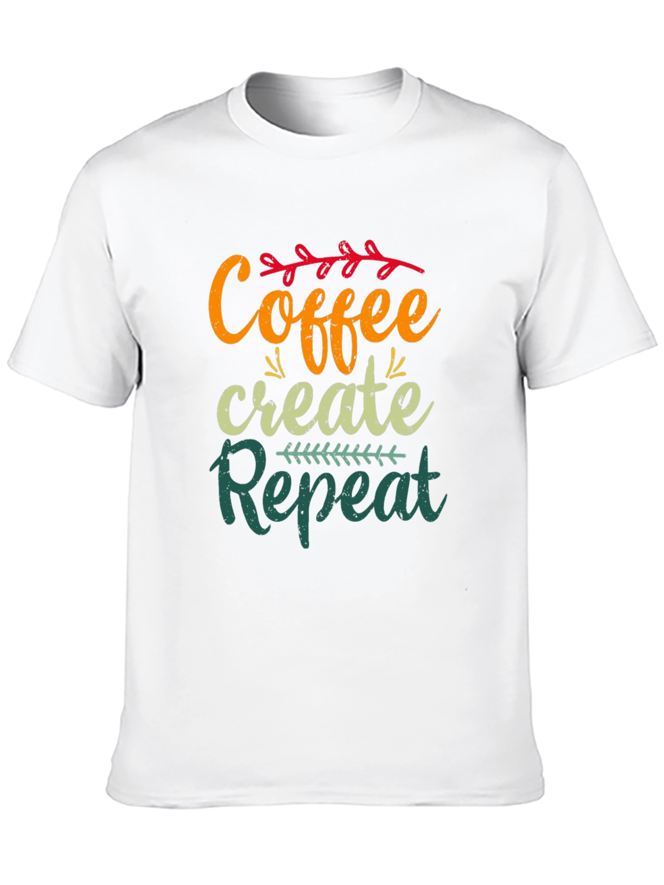 Coffee Create Repeat Black Graphic T-Shirt