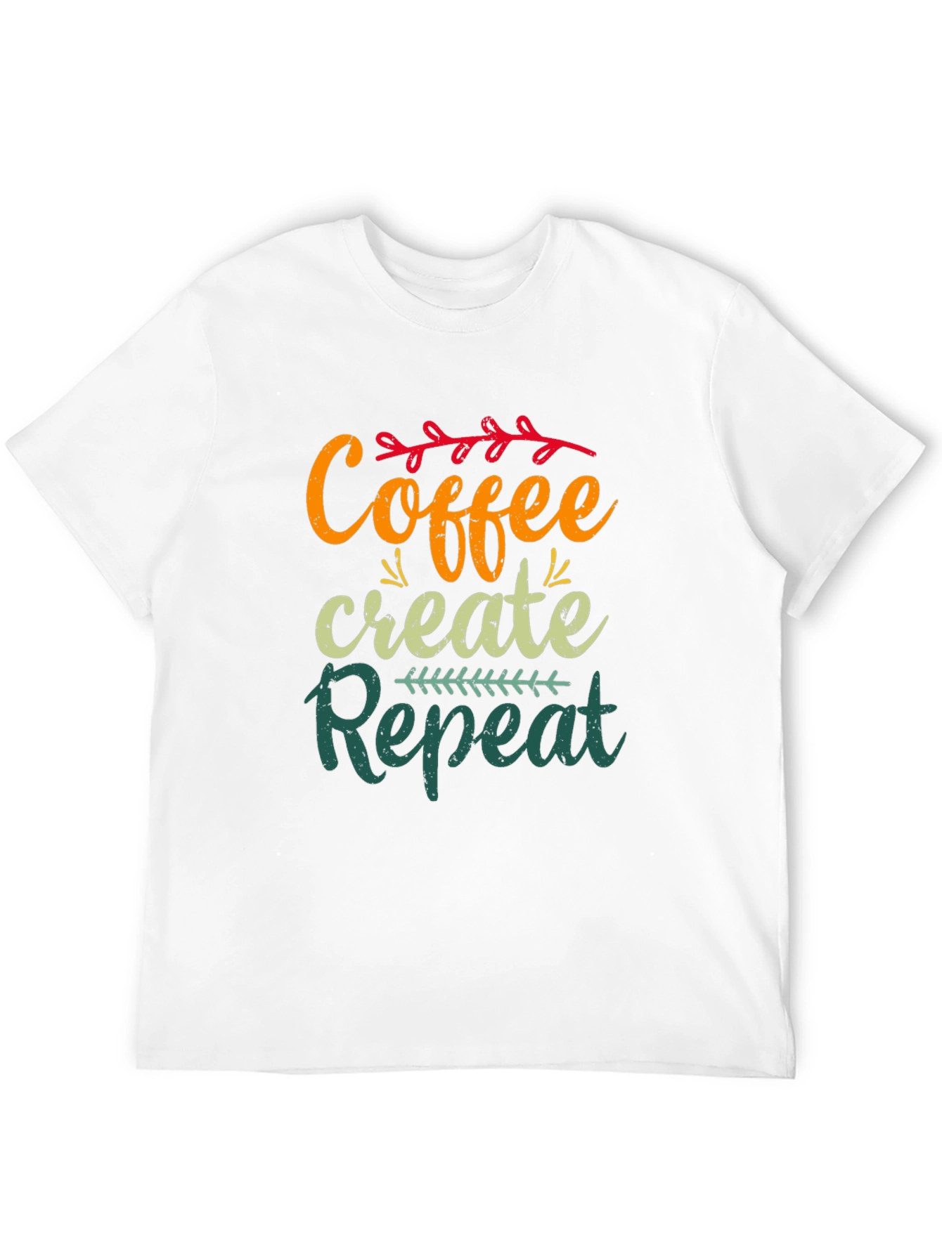 Coffee Create Repeat Black Graphic T-Shirt