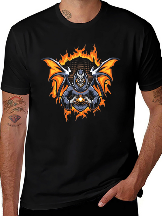 Fiery Demon Graphic T-Shirt - Dark Magic Design