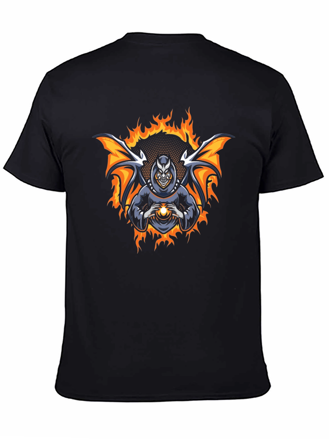 Fiery Demon Graphic T-Shirt - Dark Magic Design
