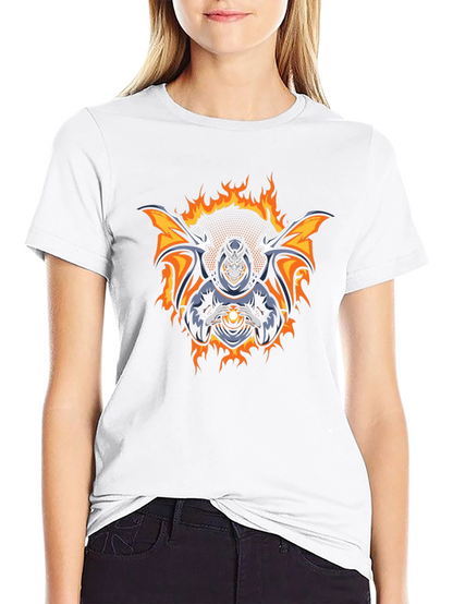 Fiery Demon Graphic T-Shirt - Dark Magic Design