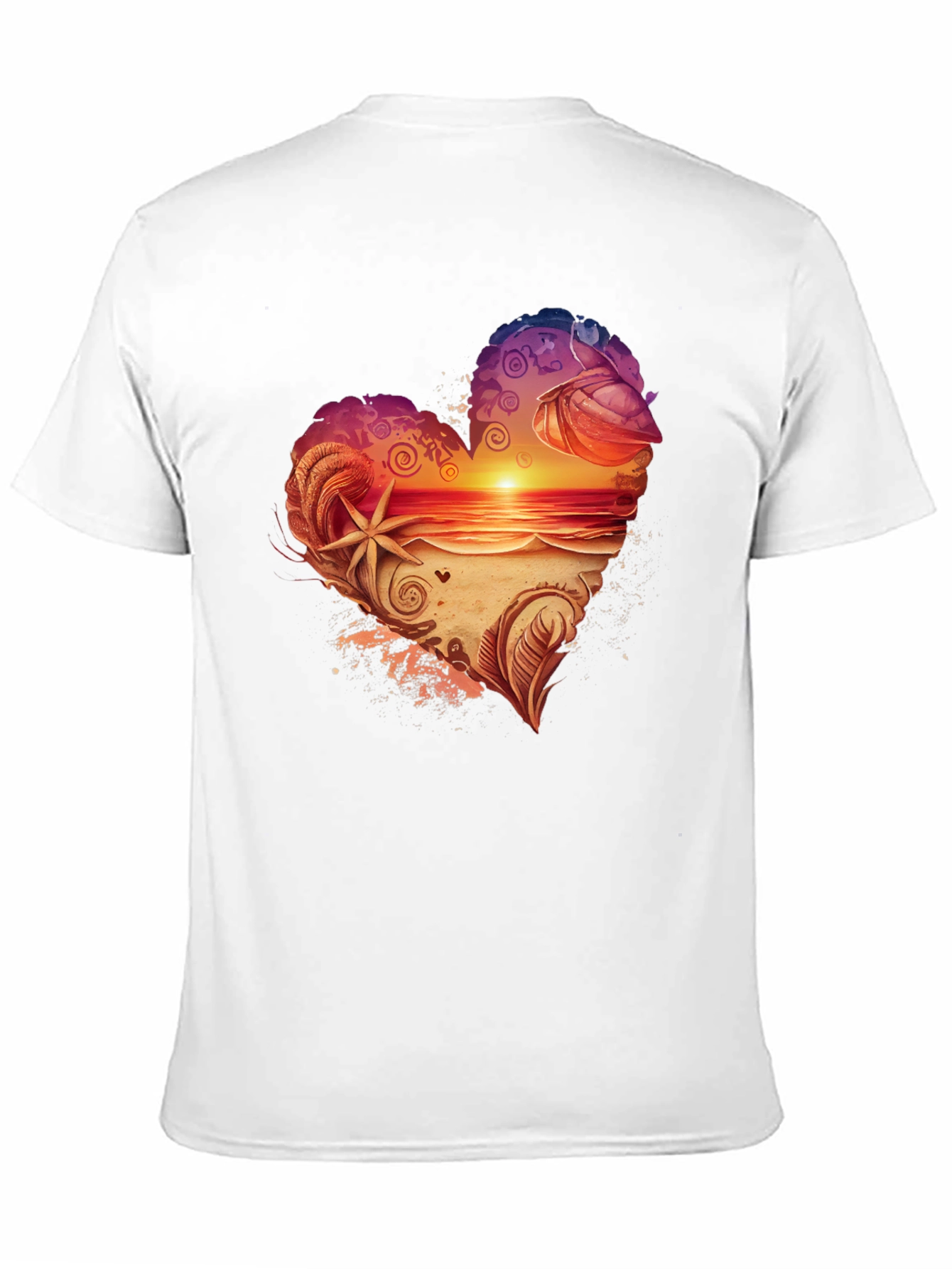 Heart Sunset Beach Graphic T-Shirt
