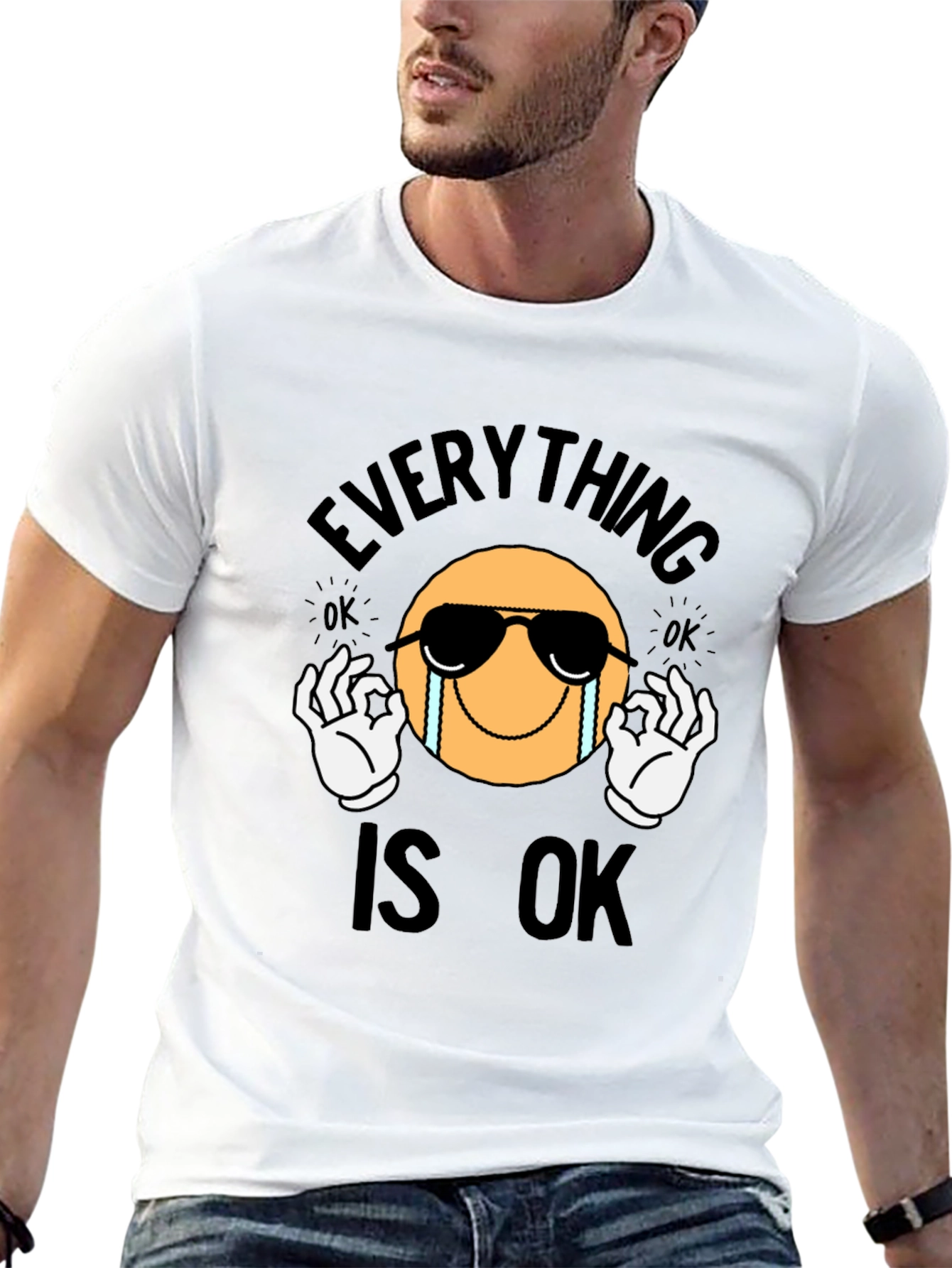 Everything Is Ok Emoji Graphic T-Shirt