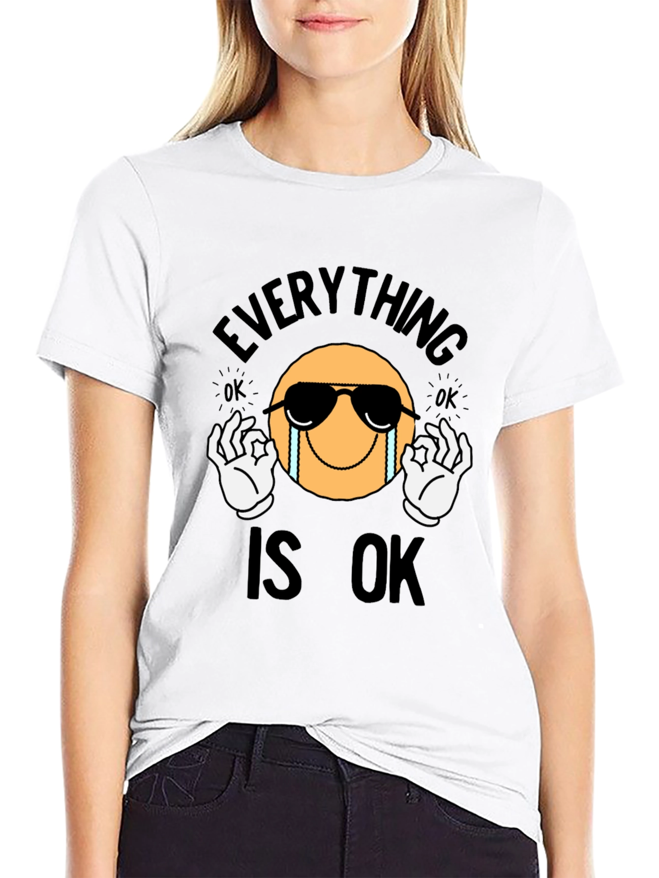 Everything Is Ok Emoji Graphic T-Shirt