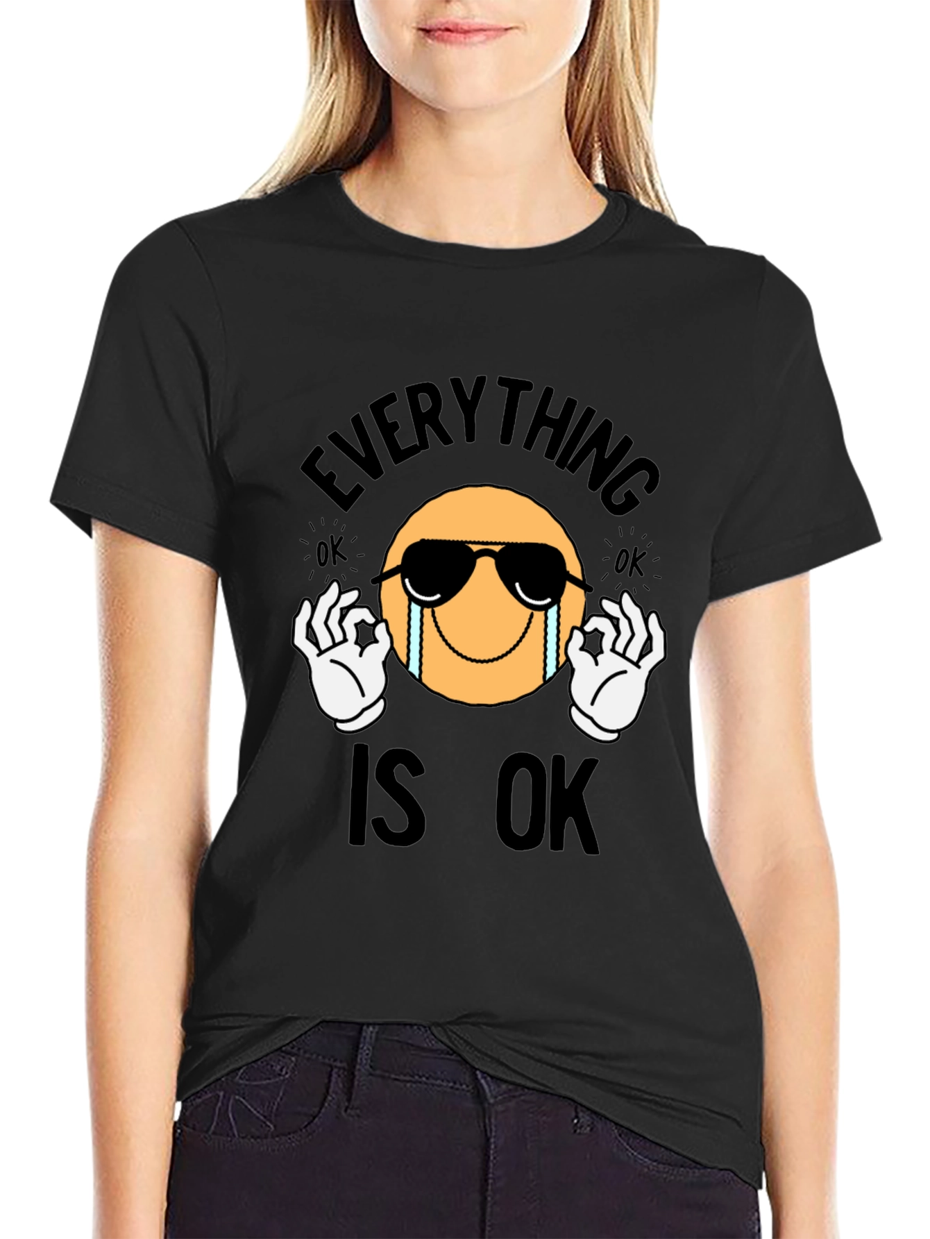Everything Is Ok Emoji Graphic T-Shirt