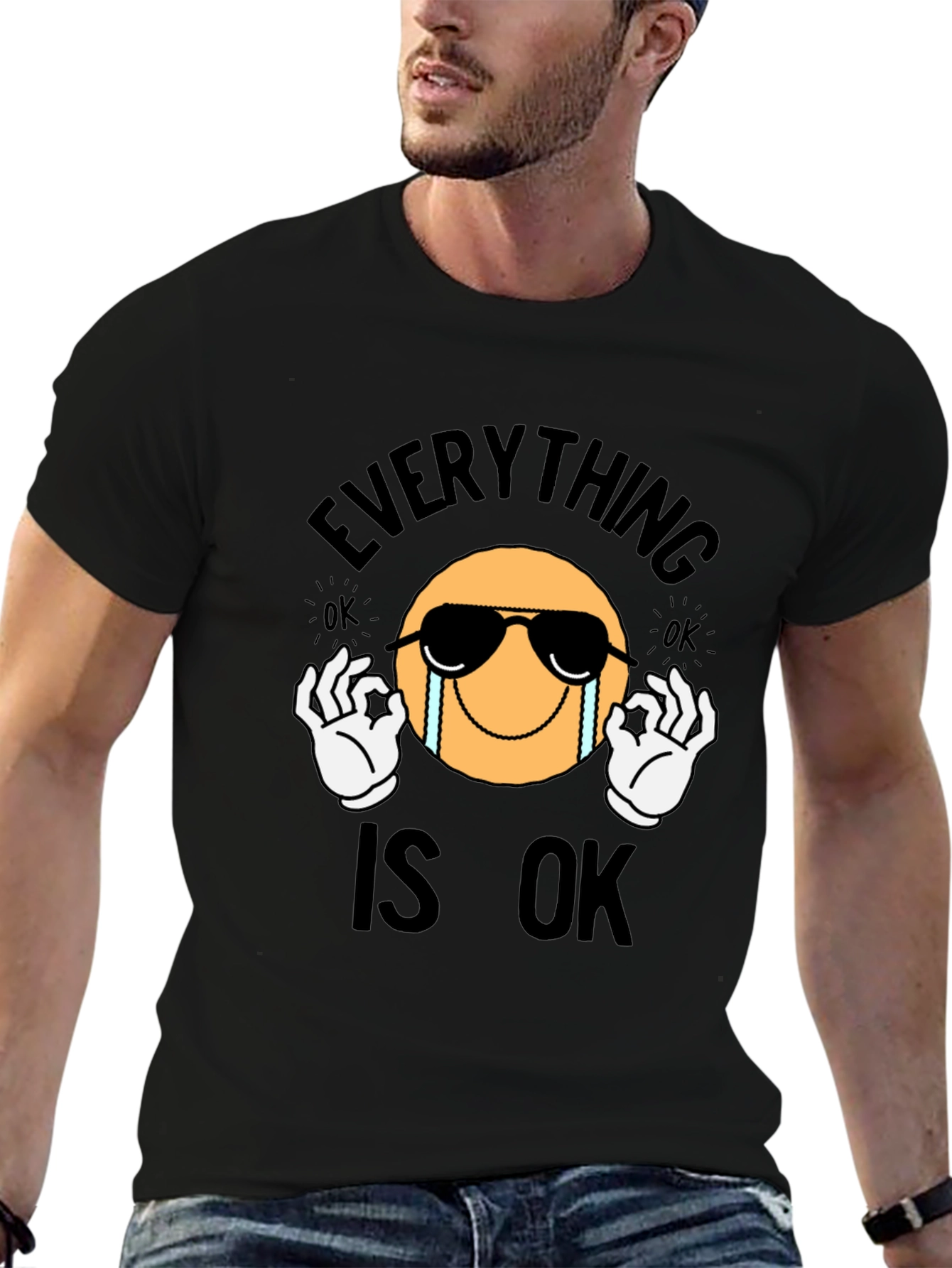 Everything Is Ok Emoji Graphic T-Shirt