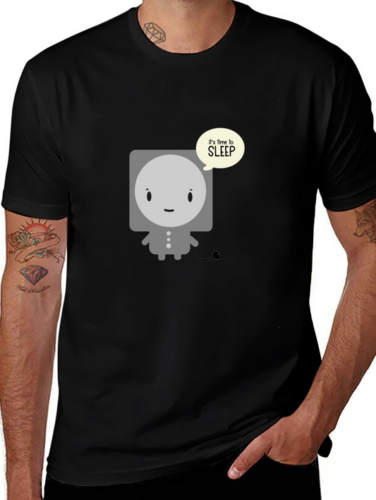 Time to Sleep T-Shirt - Cute Cartoon Robot Graphic Tee