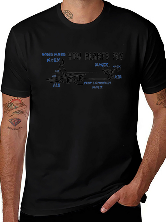 How Planes Fly Magic Black T-Shirt