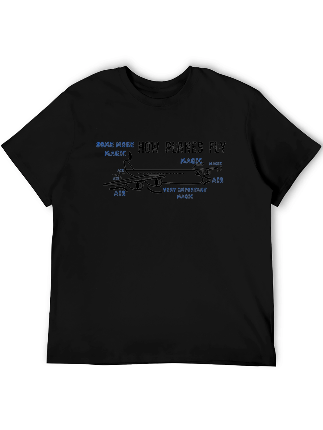 How Planes Fly Magic Black T-Shirt