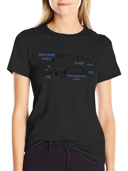 How Planes Fly Magic Black T-Shirt