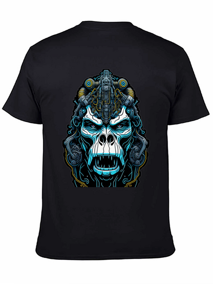 Cyber Gorilla Graphic Tee - Black Cotton T-Shirt