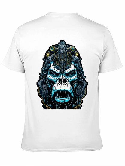 Cyber Gorilla Graphic Tee - Black Cotton T-Shirt