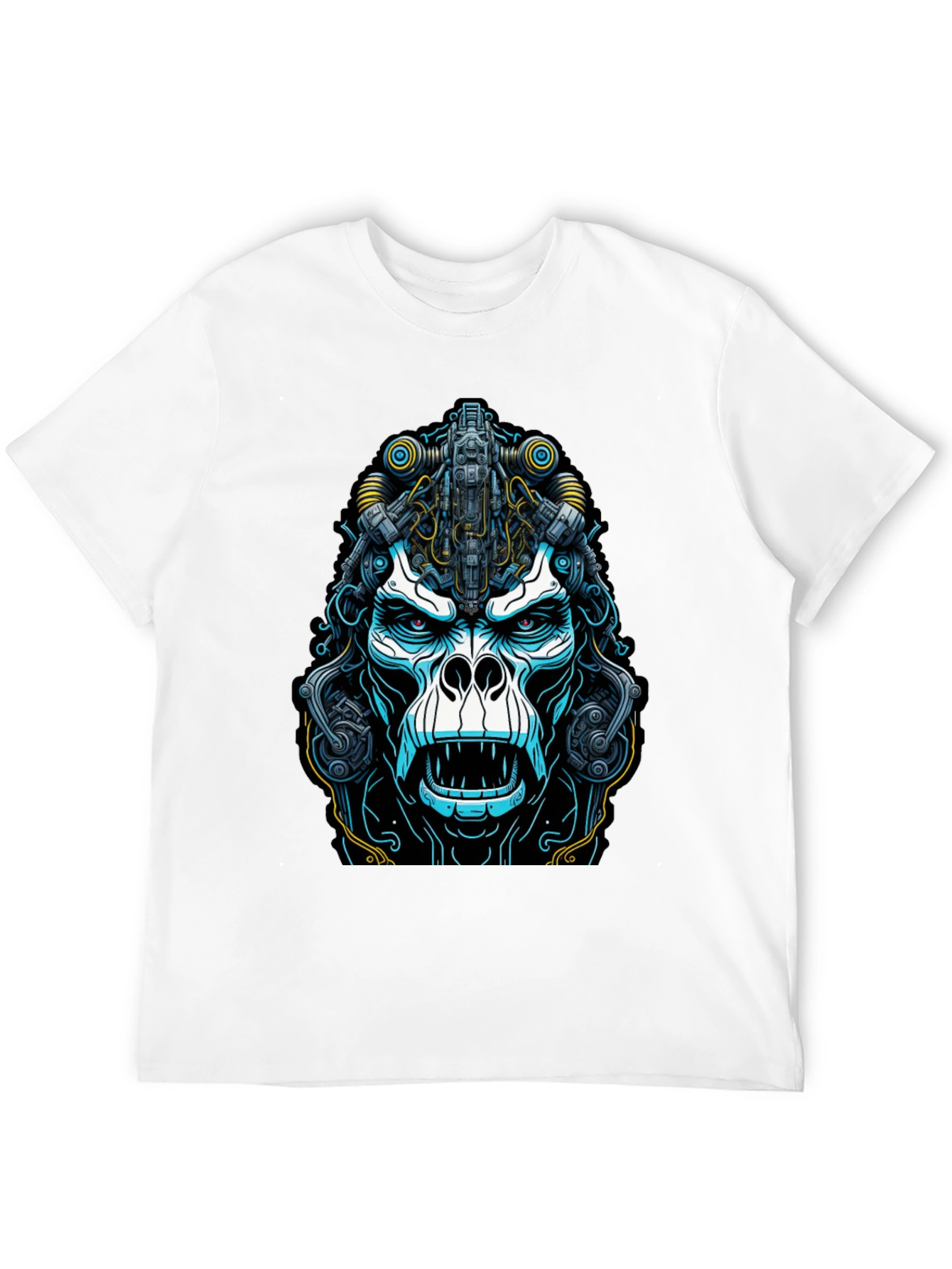 Cyber Gorilla Graphic Tee - Black Cotton T-Shirt