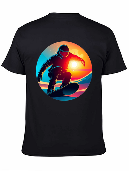 Cool Snowboarder Graphic Tee - Black Cotton Blend