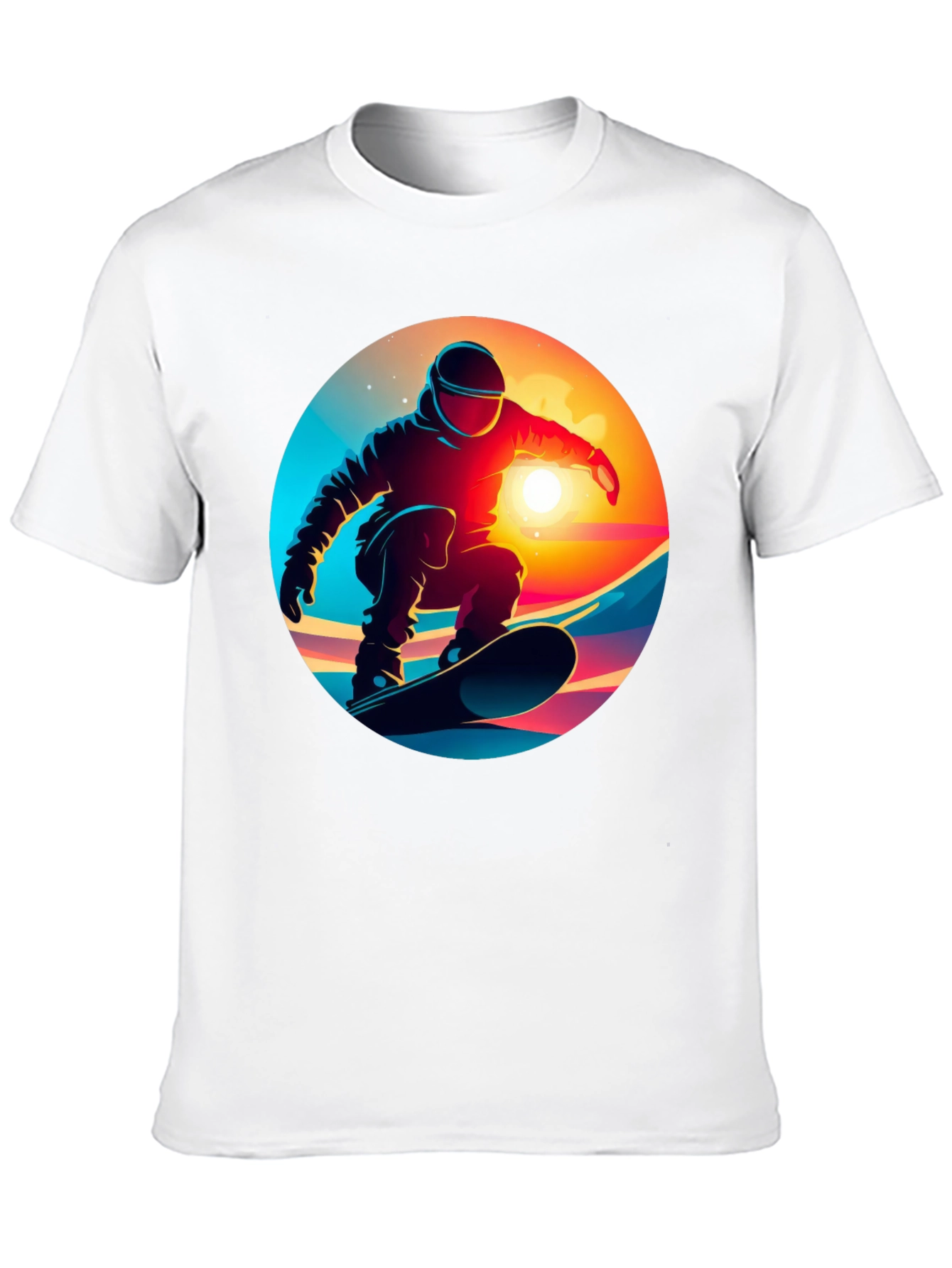 Cool Snowboarder Graphic Tee - Black Cotton Blend