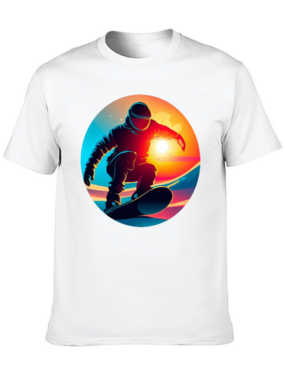 Cool Snowboarder Graphic Tee - Black Cotton Blend