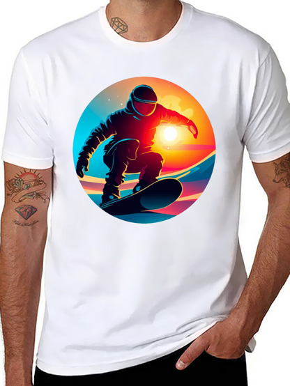 Cool Snowboarder Graphic Tee - Black Cotton Blend