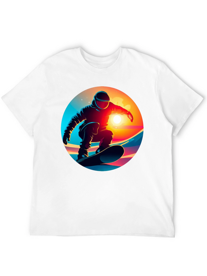 Cool Snowboarder Graphic Tee - Black Cotton Blend