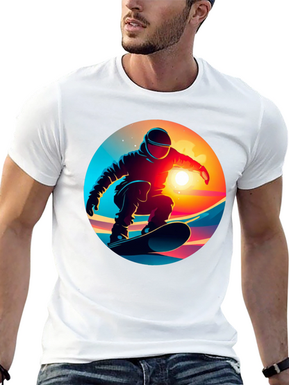 Cool Snowboarder Graphic Tee - Black Cotton Blend