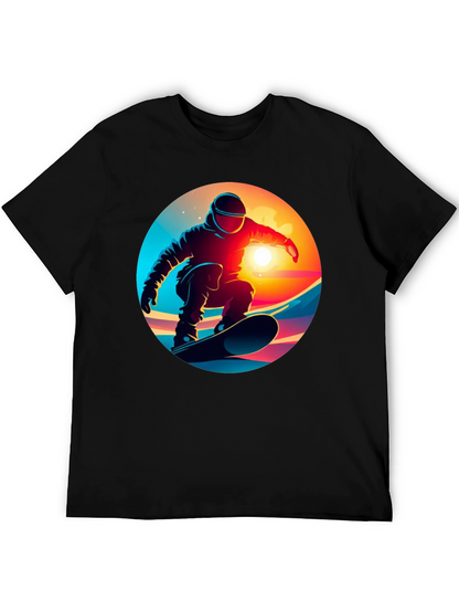 Cool Snowboarder Graphic Tee - Black Cotton Blend