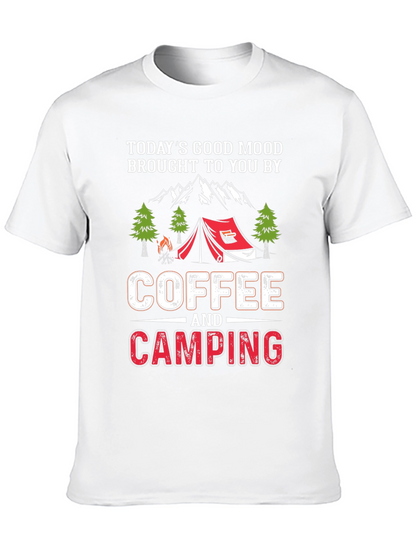 Coffee & Camping T-Shirt - Mens Black Graphic Tee