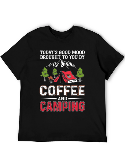 Coffee & Camping T-Shirt - Mens Black Graphic Tee