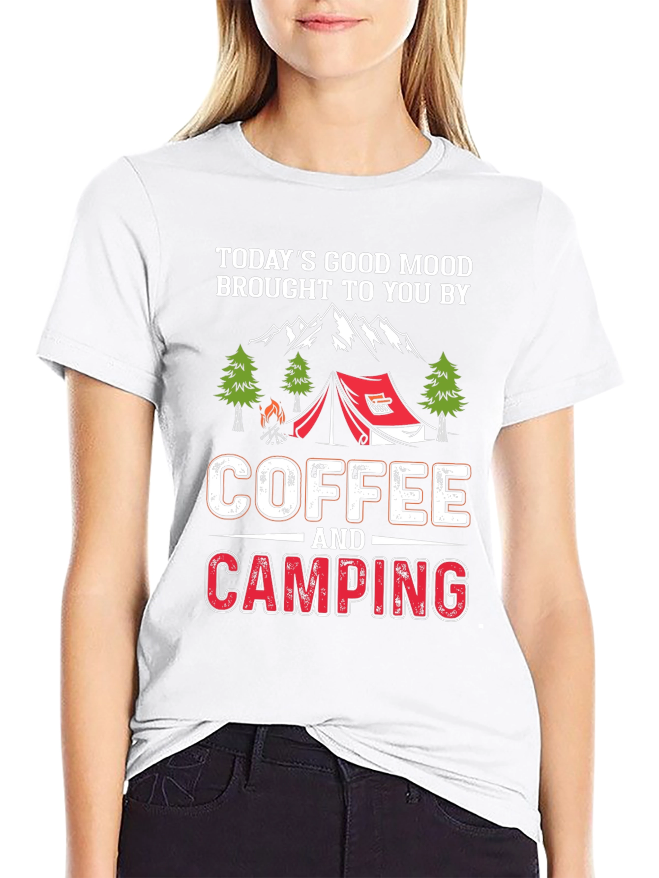 Coffee & Camping T-Shirt - Mens Black Graphic Tee