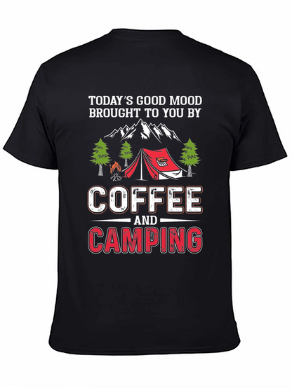 Coffee & Camping T-Shirt - Mens Black Graphic Tee