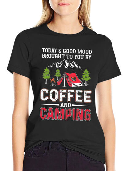 Coffee & Camping T-Shirt - Mens Black Graphic Tee