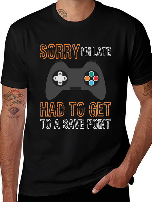 Gamer Sorry Im Late Save Point T-Shirt