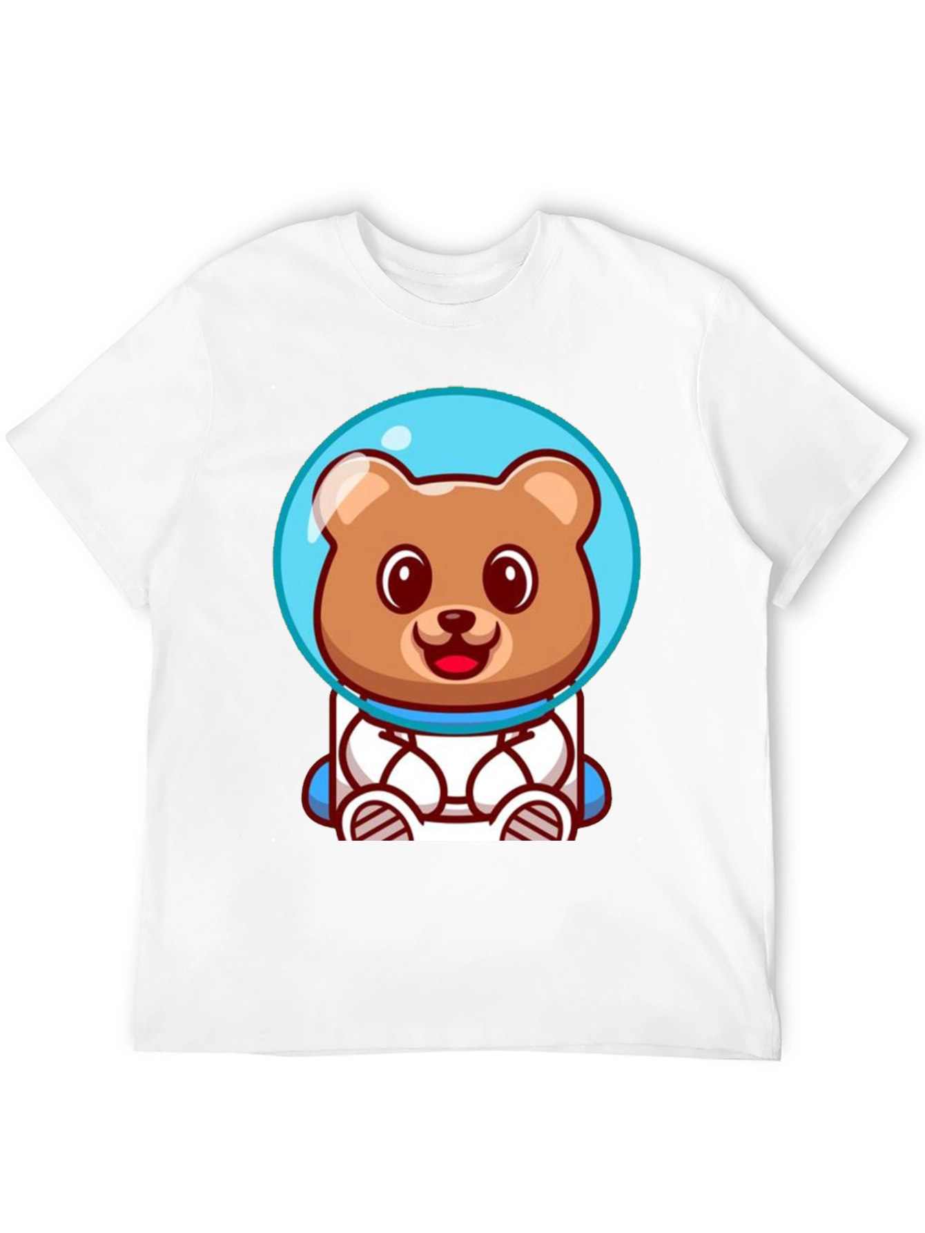 Astronaut Bear Graphic Tee - Soft Cotton Black T-Shirt