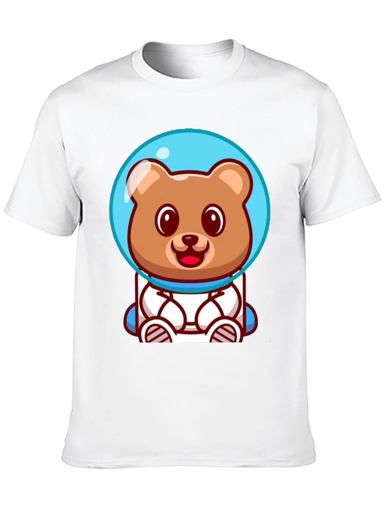 Astronaut Bear Graphic Tee - Soft Cotton Black T-Shirt