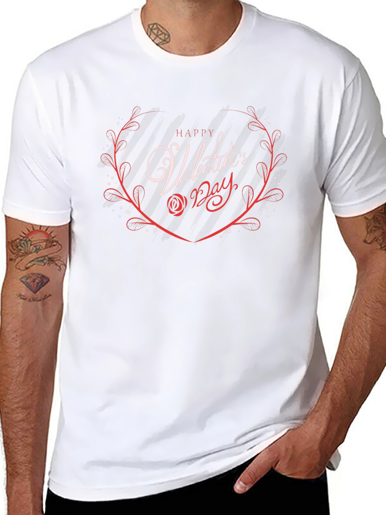 Happy Valentines Day Graphic Tee - Black