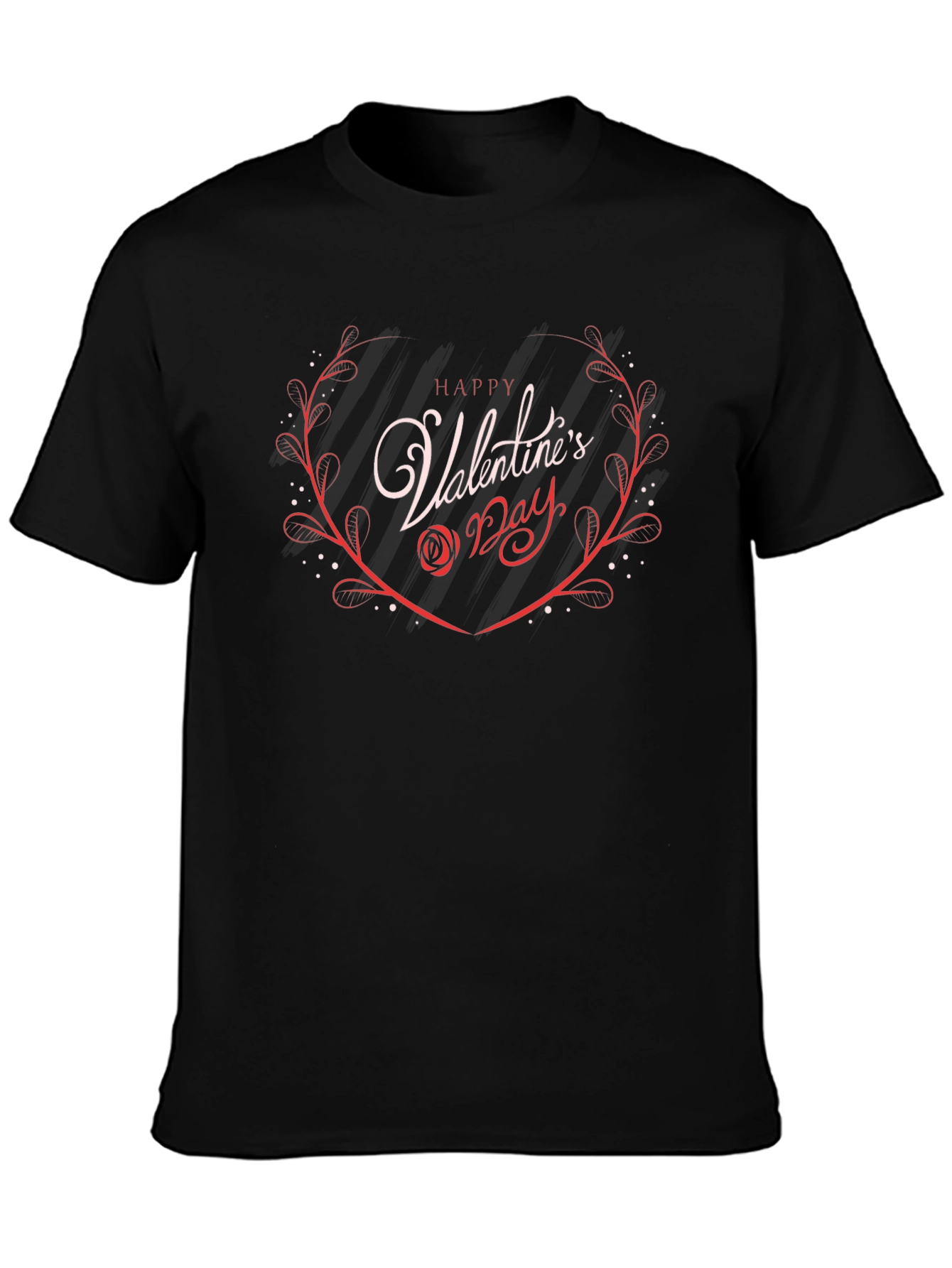 Happy Valentines Day Graphic Tee - Black