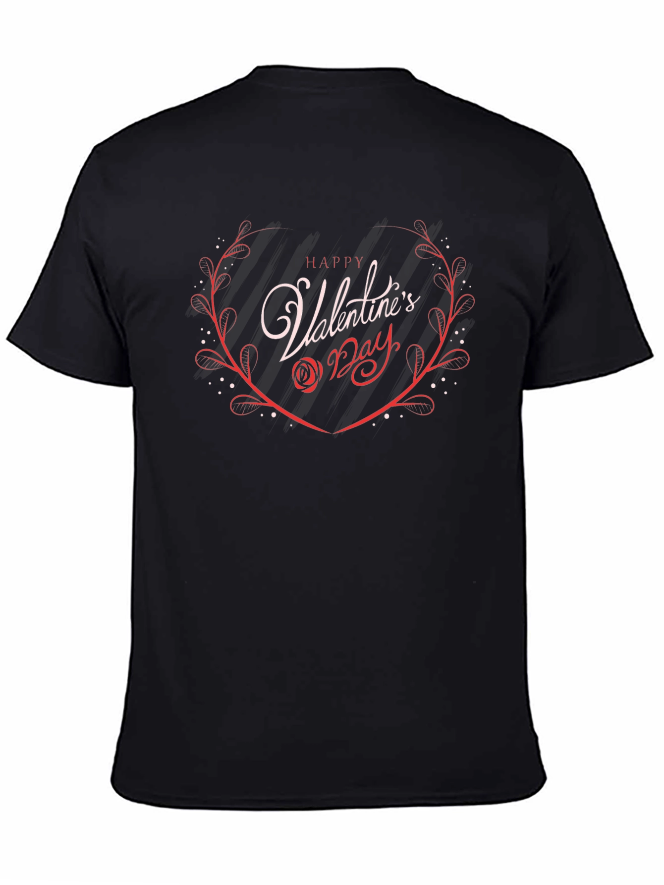 Happy Valentines Day Graphic Tee - Black