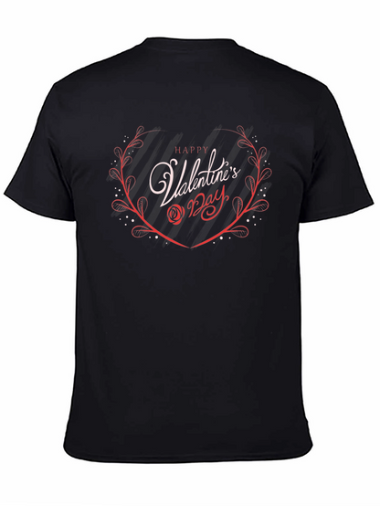 Happy Valentines Day Graphic Tee - Black