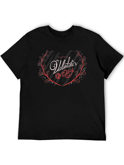 Happy Valentines Day Graphic Tee - Black