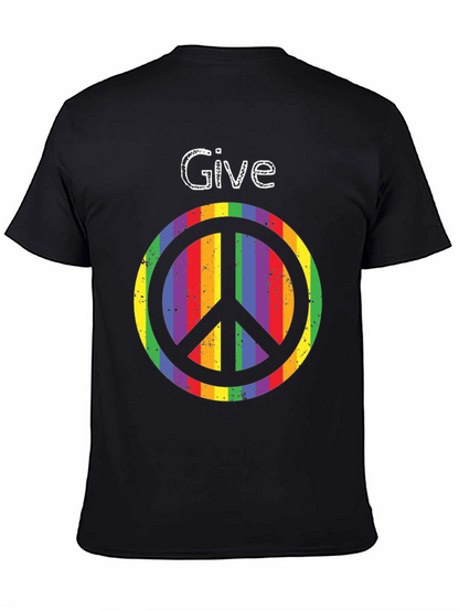 Give Peace a Chance - Rainbow Peace Sign T-Shirt
