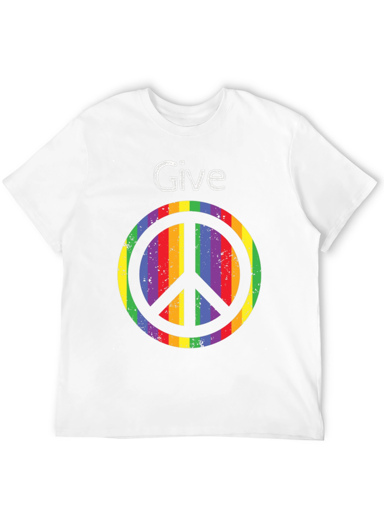 Give Peace a Chance - Rainbow Peace Sign T-Shirt