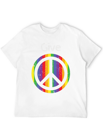 Give Peace a Chance - Rainbow Peace Sign T-Shirt