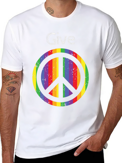 Give Peace a Chance - Rainbow Peace Sign T-Shirt