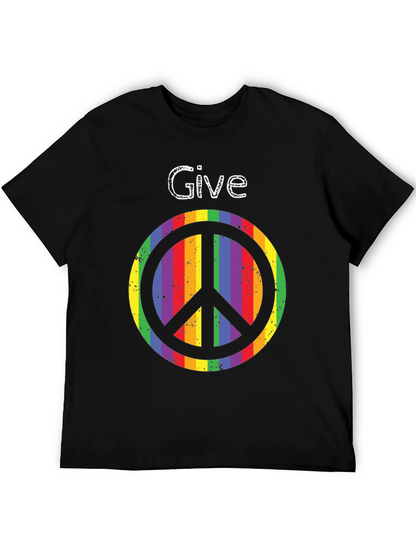 Give Peace a Chance - Rainbow Peace Sign T-Shirt
