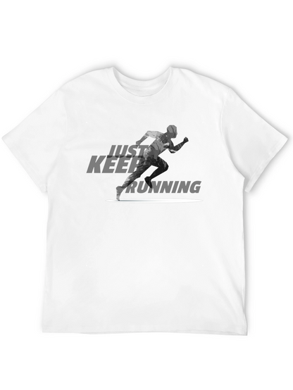 Just Keep Running Graphic Tee - Black