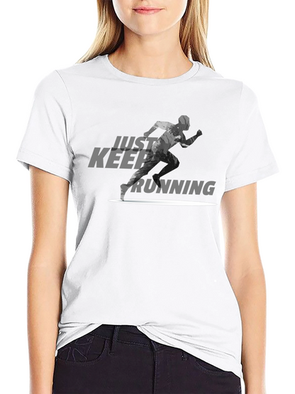 Just Keep Running Graphic Tee - Black