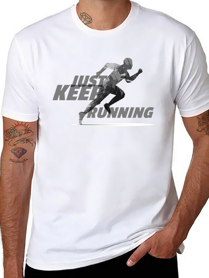 Just Keep Running Graphic Tee - Black