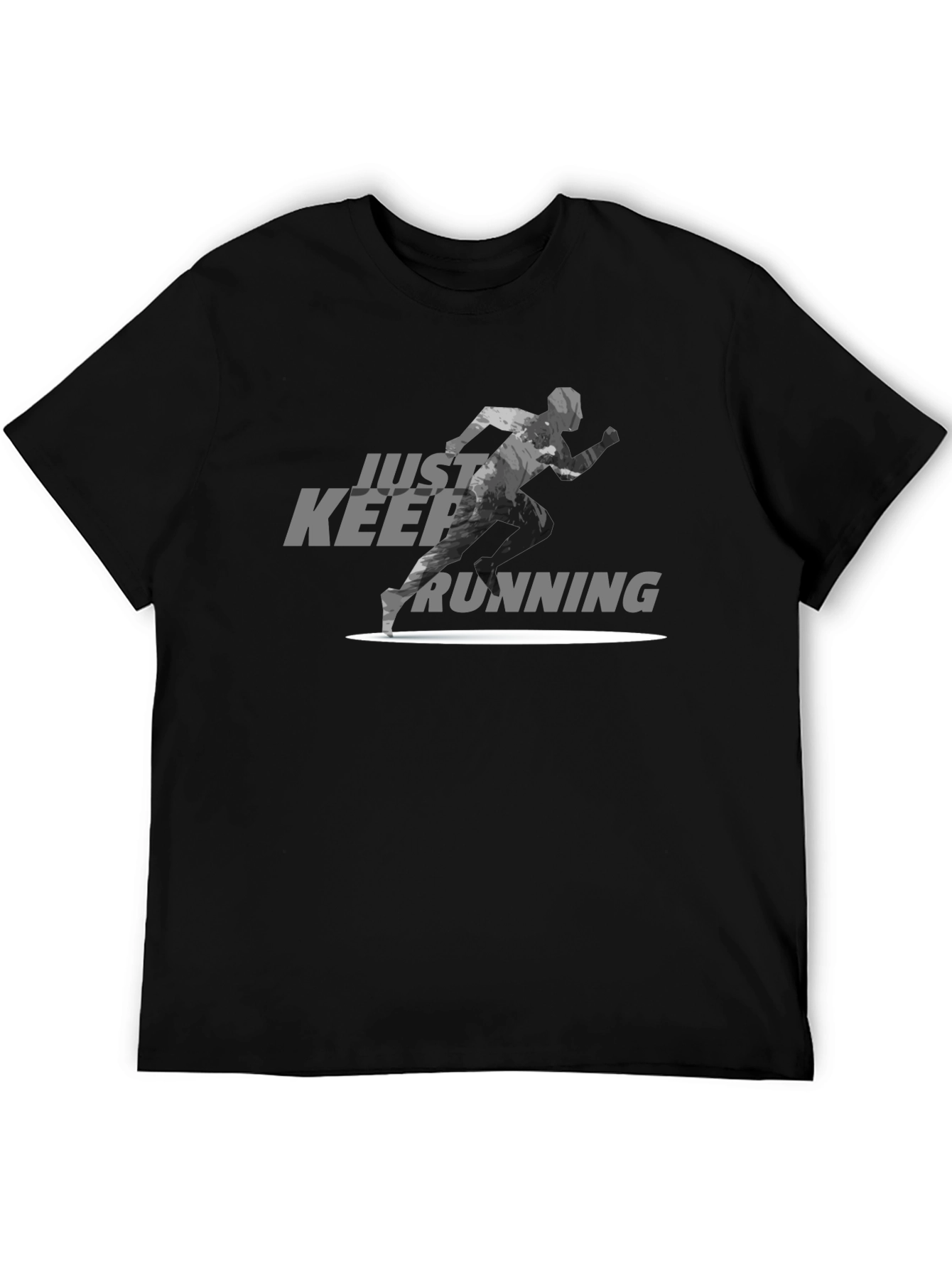 Just Keep Running Graphic Tee - Black