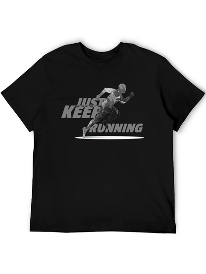 Just Keep Running Graphic Tee - Black
