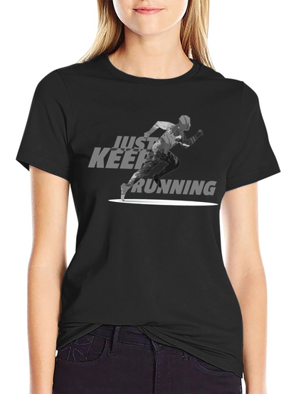 Just Keep Running Graphic Tee - Black